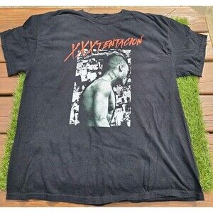 Xxxtentacion T Shirt Men Size XL Black Short Sleeve Crew Neck Bravado Rap Tee